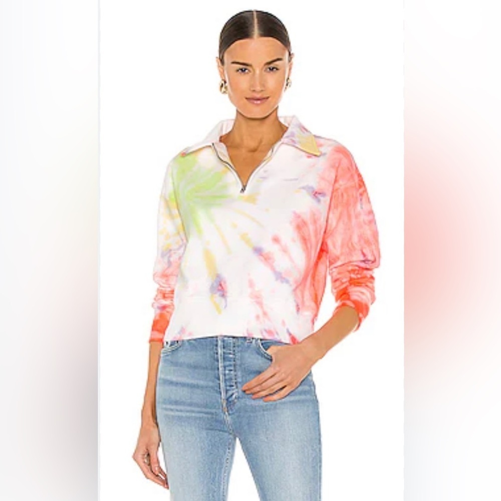 RE/DONE + hanes 70s tie-Dyed cotton sweatshirt neon